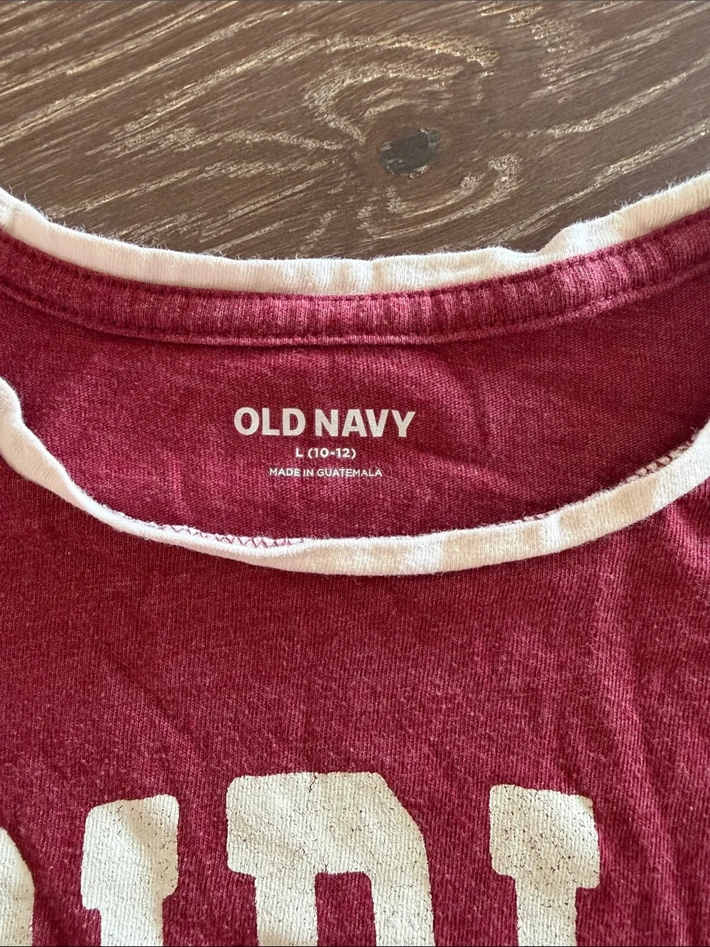 Old Navy Girls Unite Graphic Tee - Maroon with White Letters. L 10-12